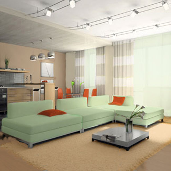 Για αναδειχτούν τα χρώματα των καναπέδων, των κουρτινών και του χαλιού πρέπει να προβάλλονται σε φόντο σχετικά ουδέτερο